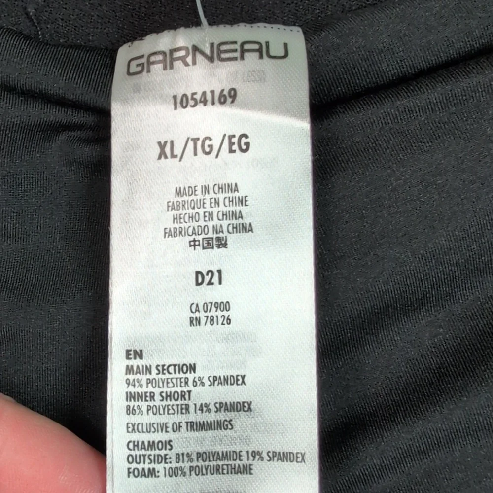 Garneau‎ Sleek Black Athletic Biking Cycling Shorts for Men